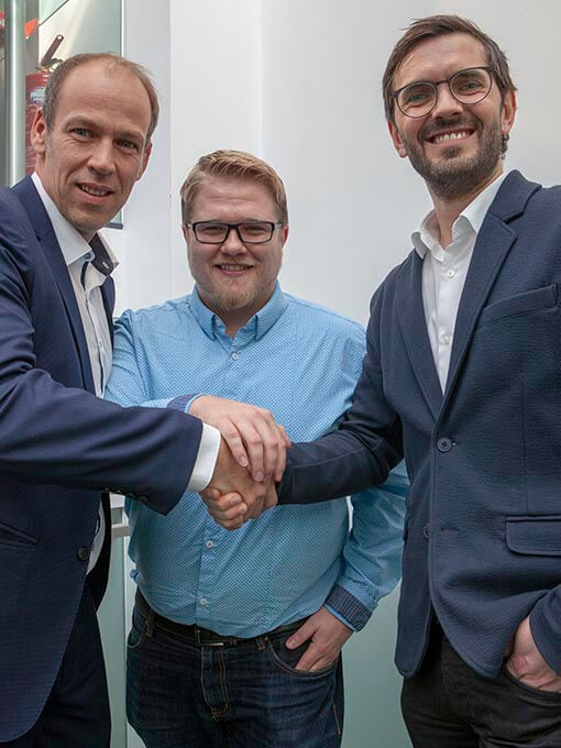Von Links nach Rechts: Markus Fischer (Head of Sales LiSEC Software), Patrick Suppan (Bereichsleitung IT Services Glas Marte), Markus Weiskopf (CEO Glas Marte)