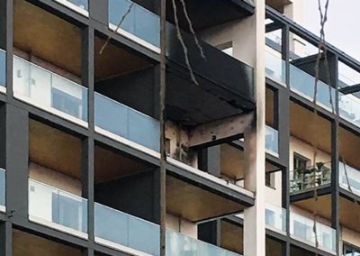 Tag danach: Brandüberschlag abgewehrt, GM RAILING<span style="font-size: 6pt;"><sup>®</sup></span> Test bestanden