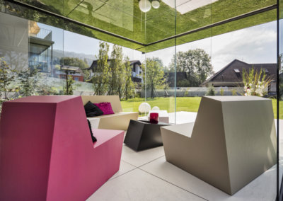 Ungstörter Blick vom GM PAVILLON360 in den Garten