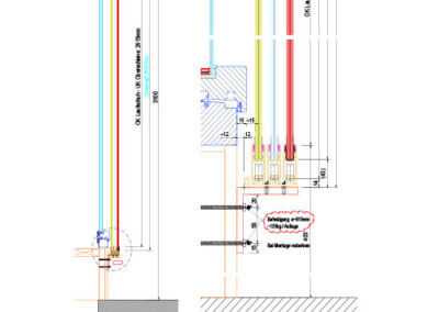 Technische Zeichnung: GM LIGHTROLL® 10/12 im Café Postgarage Dornbirn